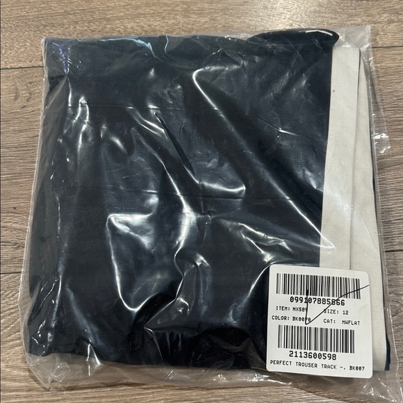 Madewell women’s The Signature Trouser Pant black w/ white side stripe Sz 12 NWT - Picture 4 of 9